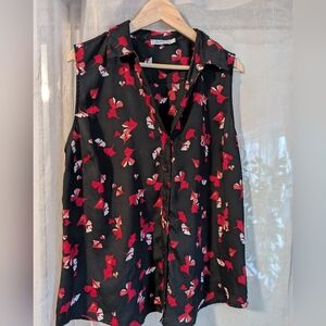 Ricki's Black and Red Butterfly Print Blouse